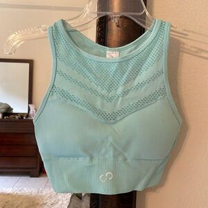 Teal seamless Curves N Combatboots sports bra